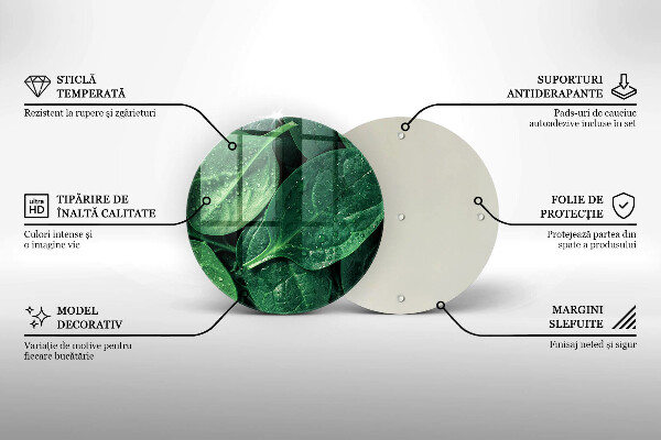 Glass worktop protector Basil leaves