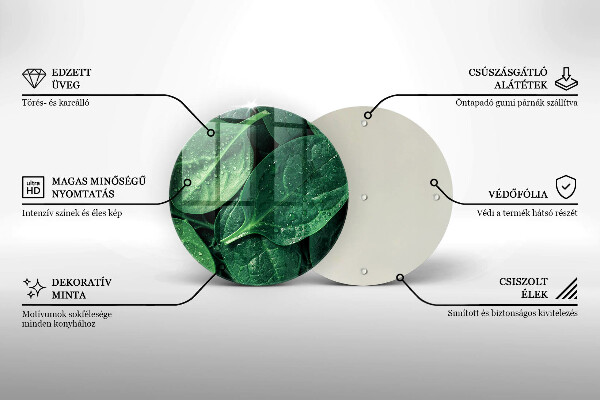 Glass worktop protector Basil leaves