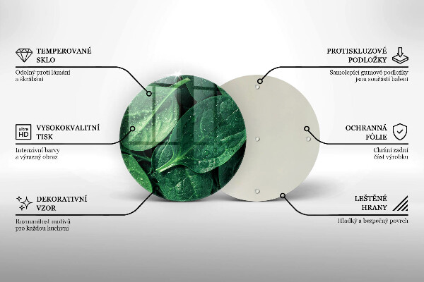 Glass worktop protector Basil leaves