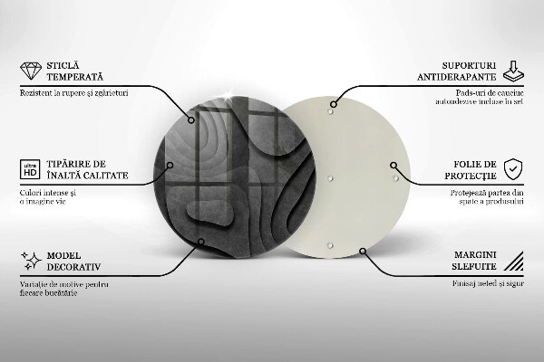 Glass worktop protector 3D stone shapes