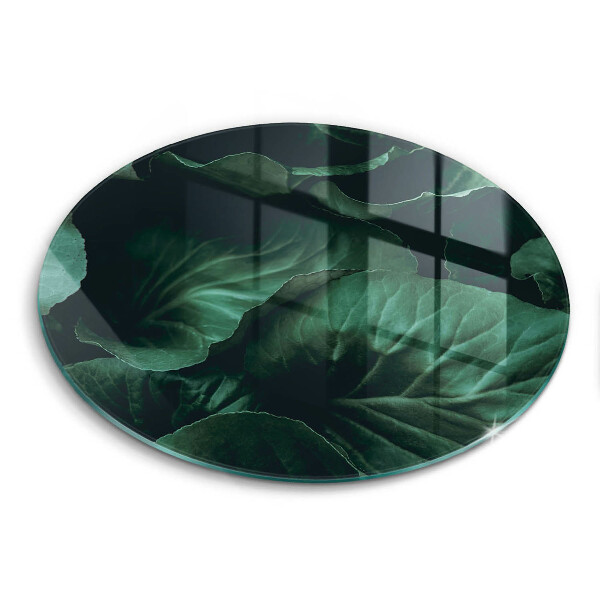 Glass worktop protector Wild dark leaves