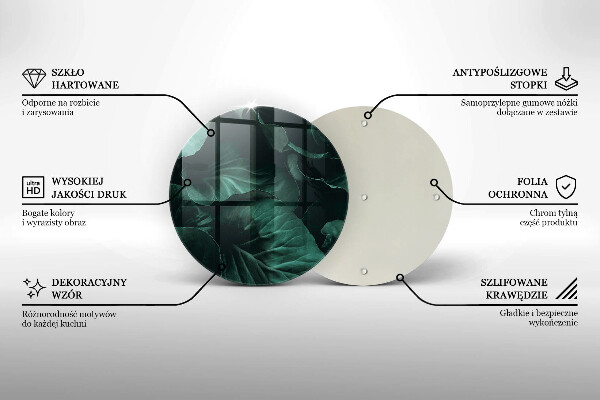 Glass worktop protector Wild dark leaves