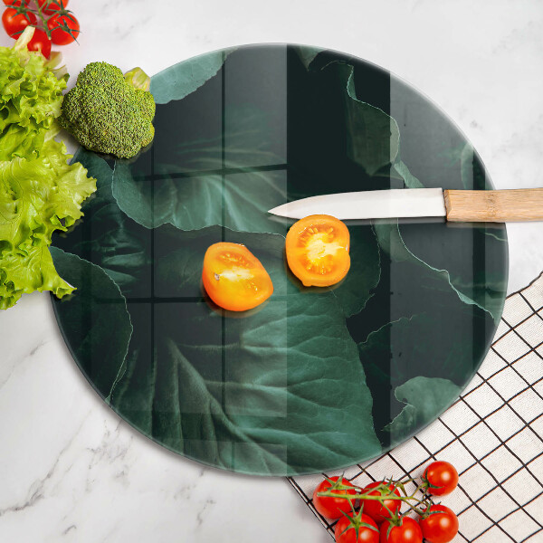 Glass worktop protector Wild dark leaves