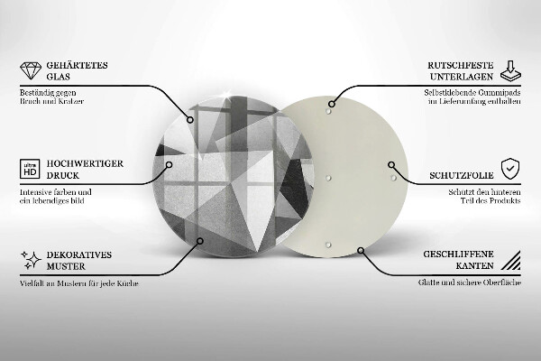 Glass worktop protector Concrete sharp abstraction