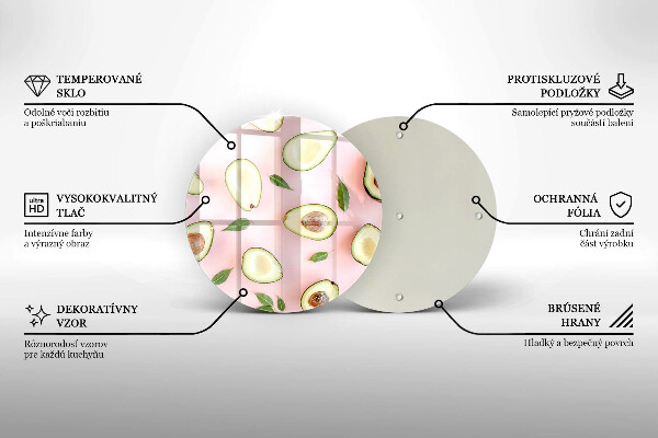 Chopping board glass Avocado pattern