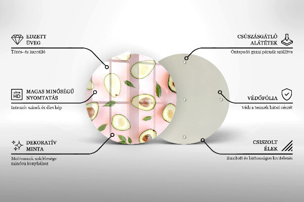 Chopping board glass Avocado pattern