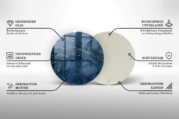 Chopping board glass Stone texture marble