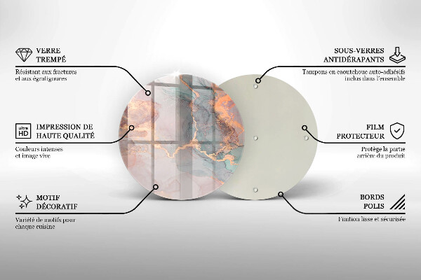 Kitchen worktop protector Marble with gold