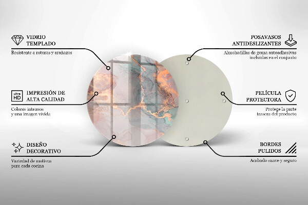 Kitchen worktop protector Marble with gold