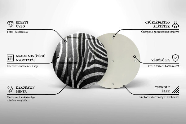 Kitchen worktop protector Zebra stripes