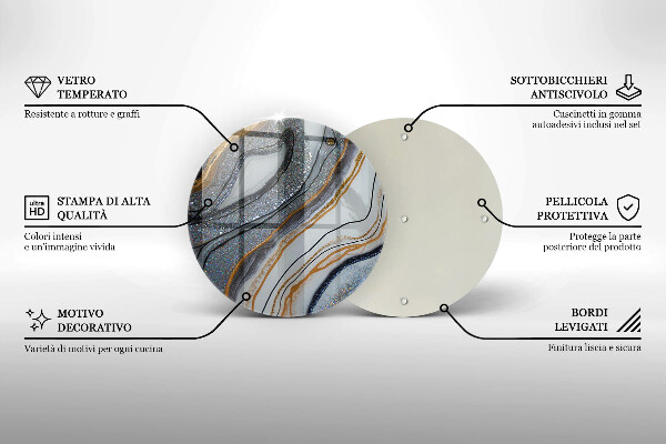 Kitchen worktop protector Rock with gold