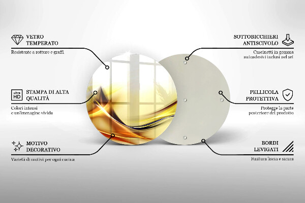 Glass worktop saver Abstraction light lines