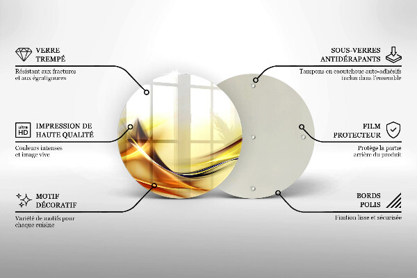 Glass worktop saver Abstraction light lines