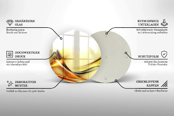 Glass worktop saver Abstraction light lines