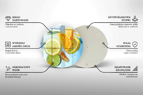 Glass worktop saver Juicy citrus water