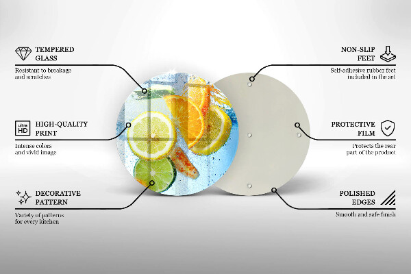 Glass worktop saver Juicy citrus water