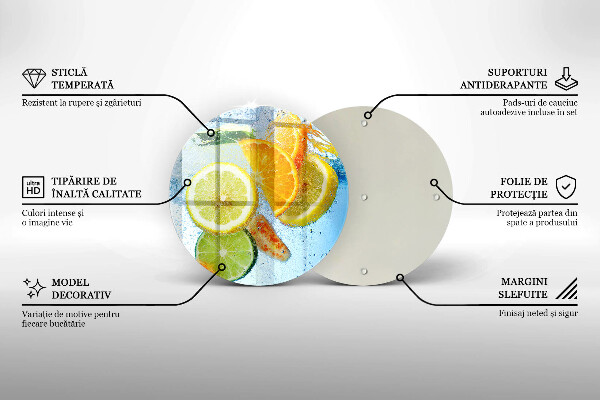 Glass worktop saver Juicy citrus water