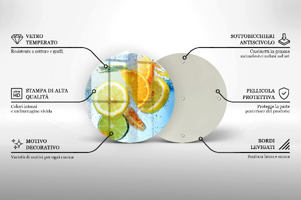 Glass worktop saver Juicy citrus water