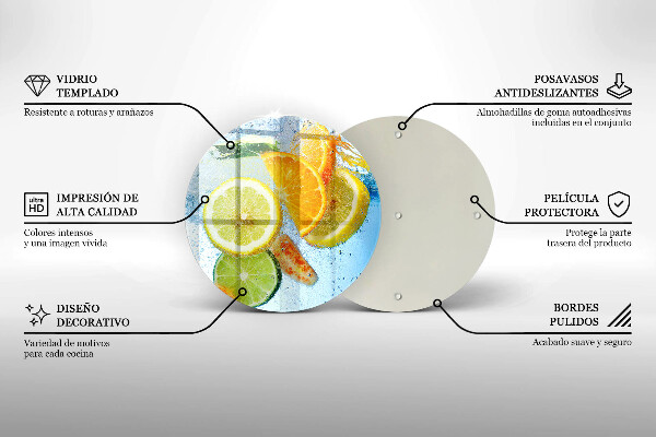 Glass worktop saver Juicy citrus water