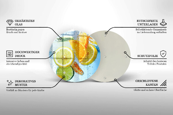 Glass worktop saver Juicy citrus water