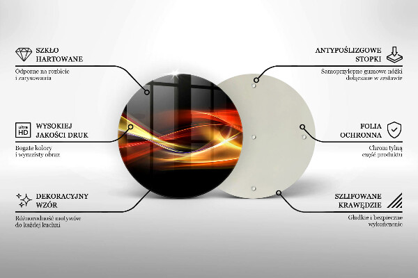 Chopping board glass Abstraction of smoke and light