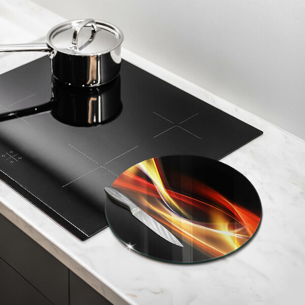 Chopping board glass Abstraction of smoke and light