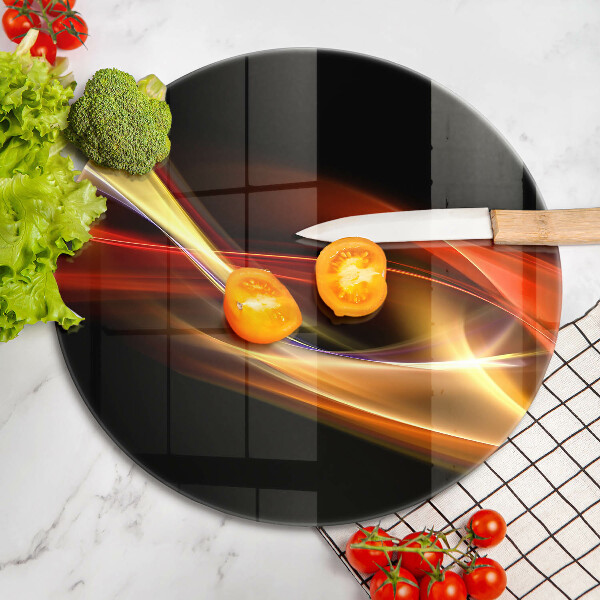 Chopping board glass Abstraction of smoke and light