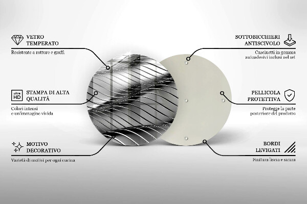 Glass worktop protector 3D metal structure