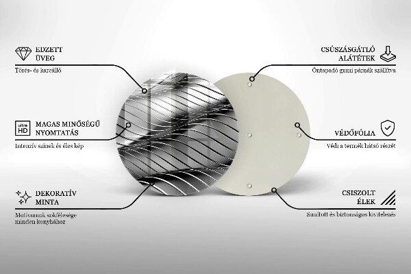 Glass worktop protector 3D metal structure