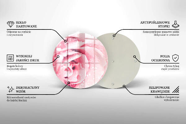 Kitchen worktop protector Rosa drops and rose flower