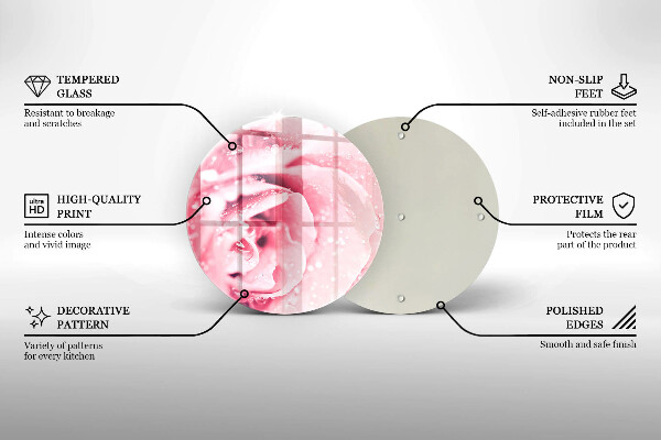 Kitchen worktop protector Rosa drops and rose flower