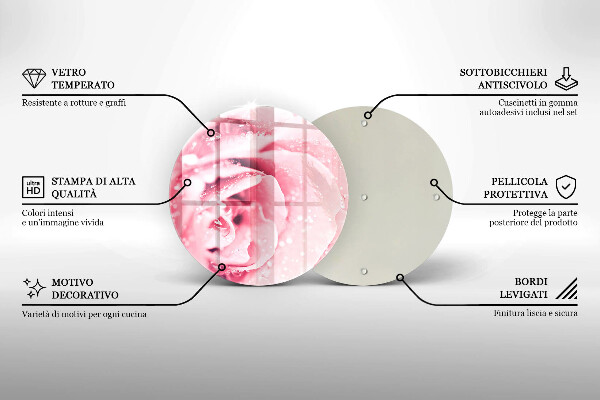 Kitchen worktop protector Rosa drops and rose flower