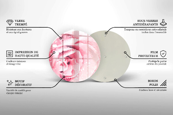 Kitchen worktop protector Rosa drops and rose flower