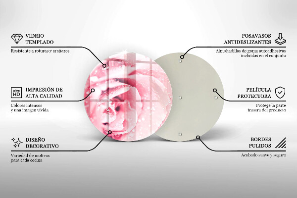 Kitchen worktop protector Rosa drops and rose flower