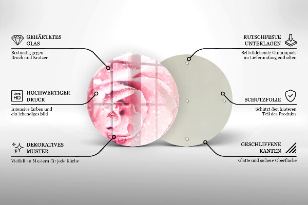 Kitchen worktop protector Rosa drops and rose flower