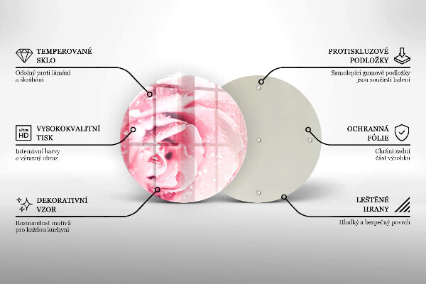 Kitchen worktop protector Rosa drops and rose flower