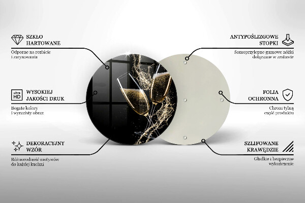 Kitchen worktop protector Champagne glasses