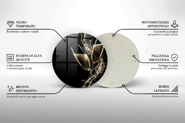 Kitchen worktop protector Champagne glasses