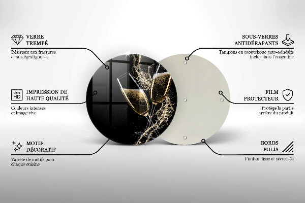 Kitchen worktop protector Champagne glasses