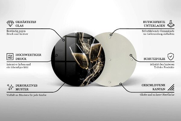 Kitchen worktop protector Champagne glasses