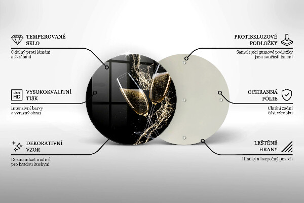 Kitchen worktop protector Champagne glasses