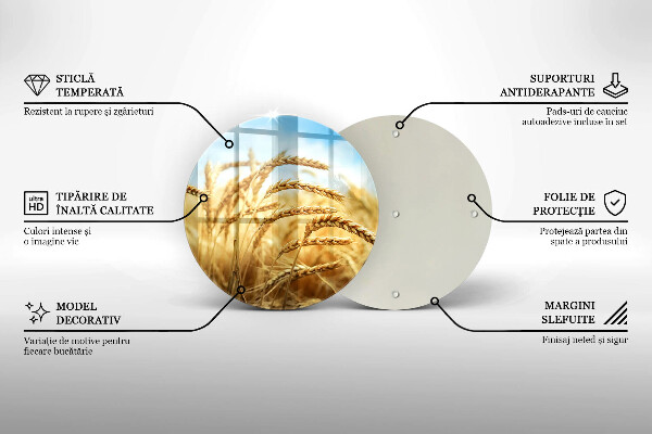 Chopping board glass Cereals in the field