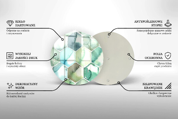 Chopping board Watercolor hexagons