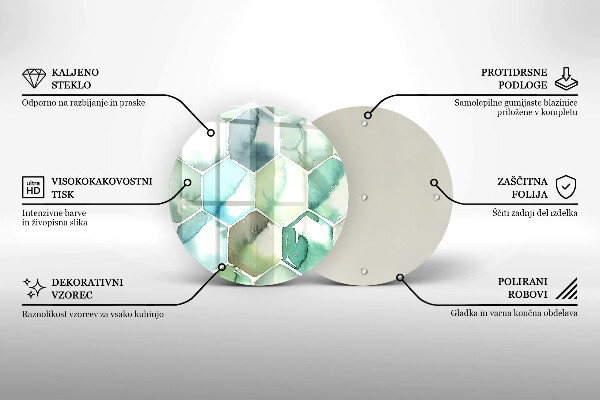 Chopping board Watercolor hexagons