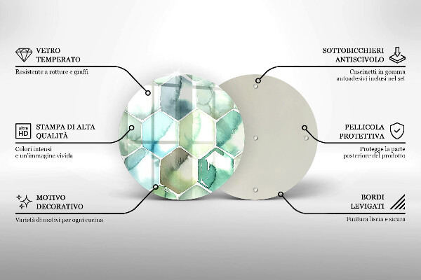Chopping board Watercolor hexagons