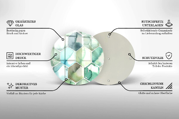 Chopping board Watercolor hexagons