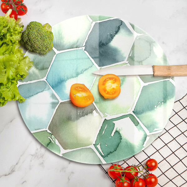 Chopping board Watercolor hexagons