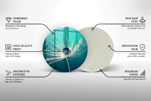 Cutting board Dew on a dandelion