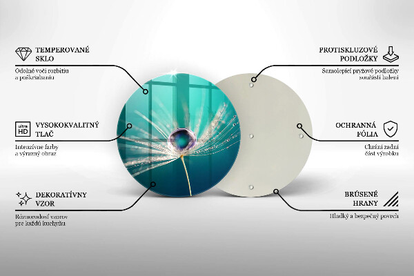 Cutting board Dew on a dandelion