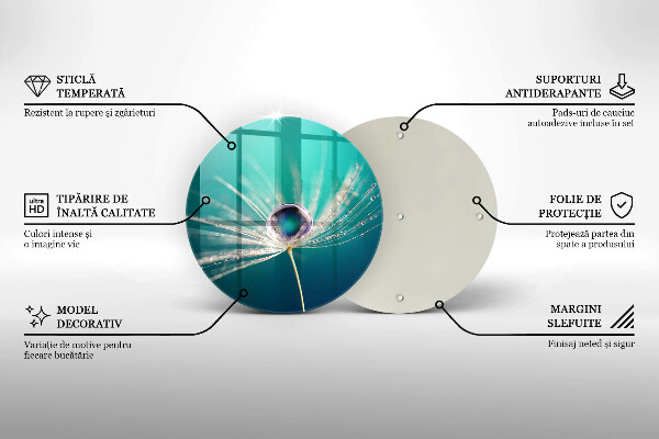 Cutting board Dew on a dandelion